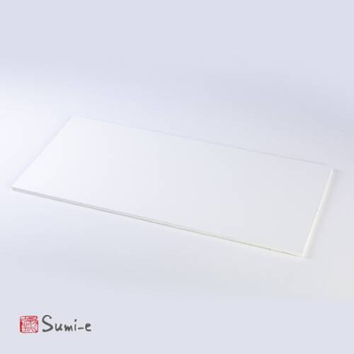 carta di riso cruda per pittura sumi-e e calligrafia incollata su un supporto plastificato del formato 50x23
