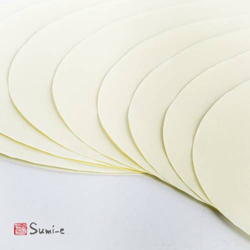 carta di riso sottile rotonda giallo pastello per la pittura sumi-e e la calligrafia dettagli