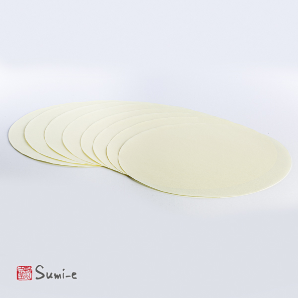 carta di riso sottile rotonda giallo pastello per la pittura sumi-e e la calligrafia fogli