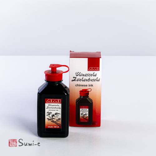 Inchiostro di china nero intenso liquido alta qualità in bottiglia da 100ml per pittura sumi-e e calligrafia