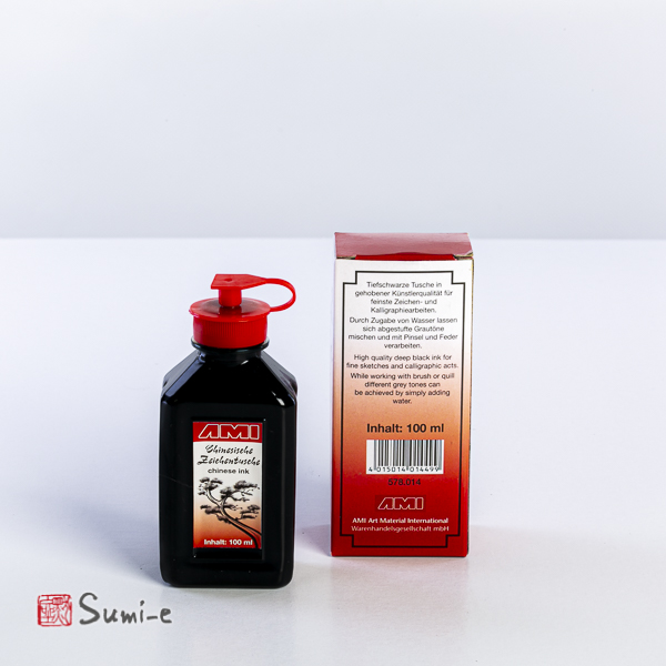 Inchiostro di china nero intenso liquido alta qualità in bottiglia da 100ml per pittura sumi-e e calligrafia retro