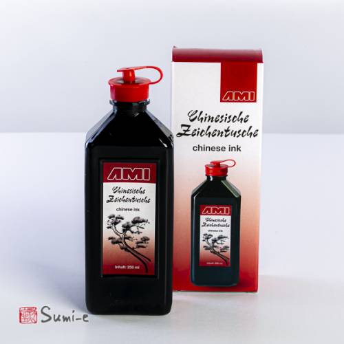 Inchiostro di china nero intenso liquido alta qualità in bottiglia da 250ml per pittura sumi-e e calligrafia