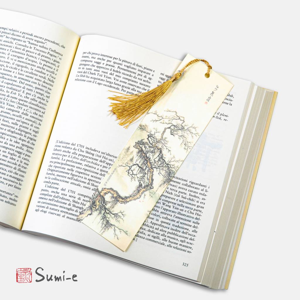 segnalibro-libro-sumie-pittura-inchiostro-giapponese-nappina-albero-salice-immortale