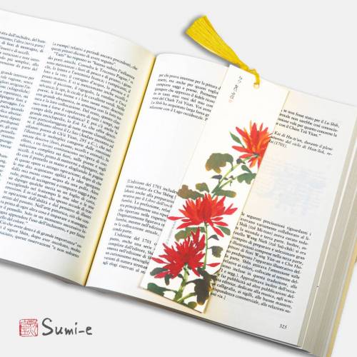 segnalibro-libro-sumie-pittura-inchiostro-giapponese-nappina-crisantemo-fiori