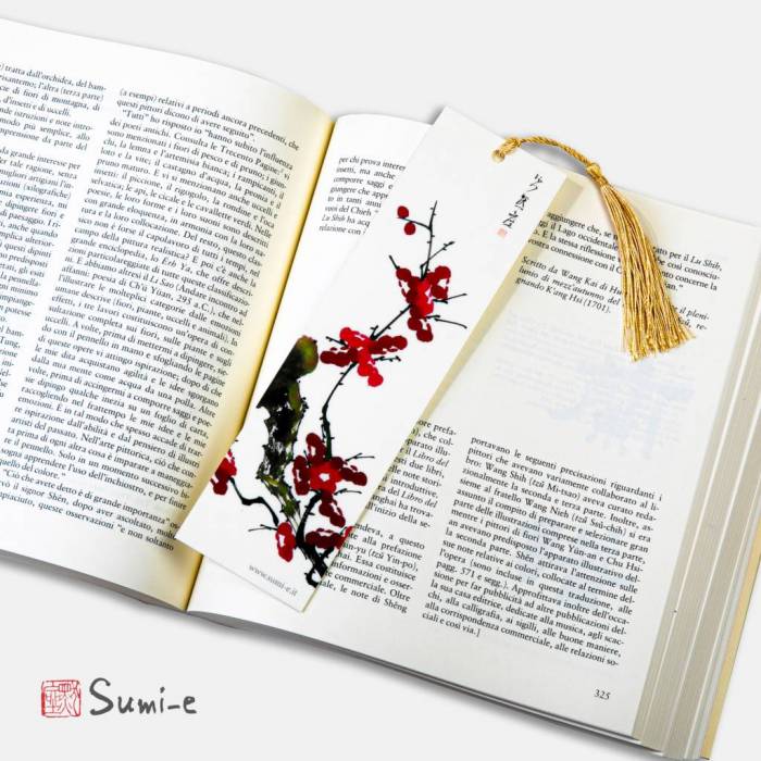 segnalibro-libro-sumie-pittura-inchiostro-giapponese-nappina-pruno-fiori