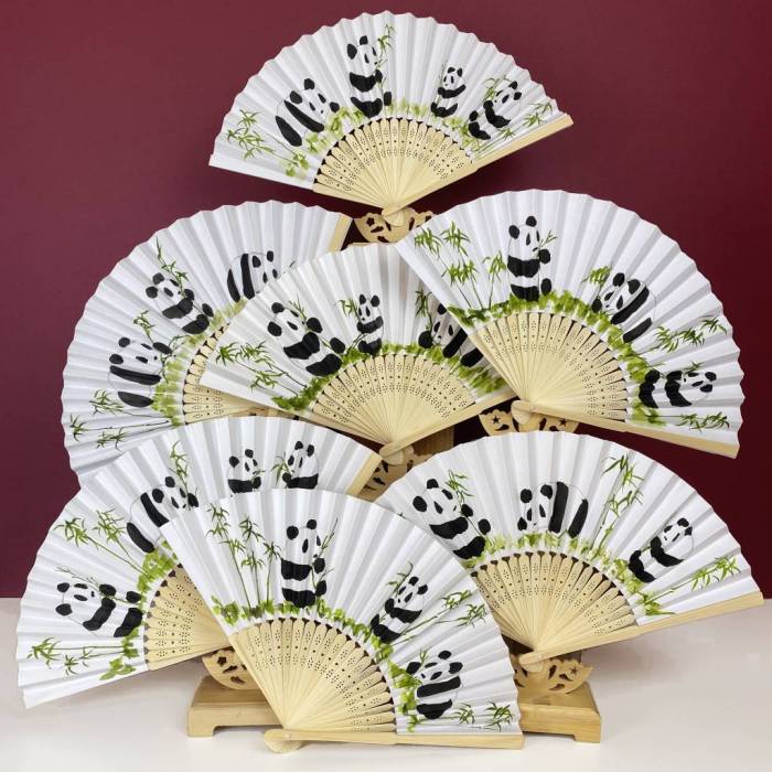 Ventaglio dipinto a mano - Panda