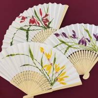Ventaglio dipinto a mano - Orchidea