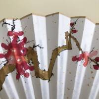 Ventaglio grande - legno rosso - Pruno - immagine 3